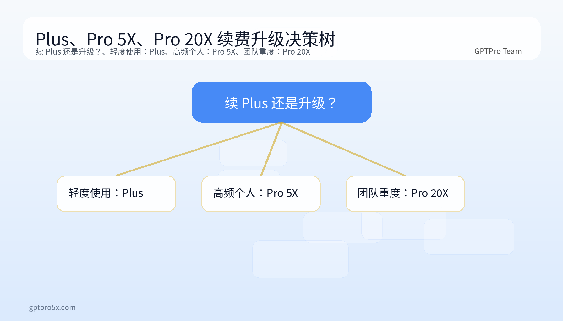 Plus Pro 5X Pro 20X 续费升级决策树