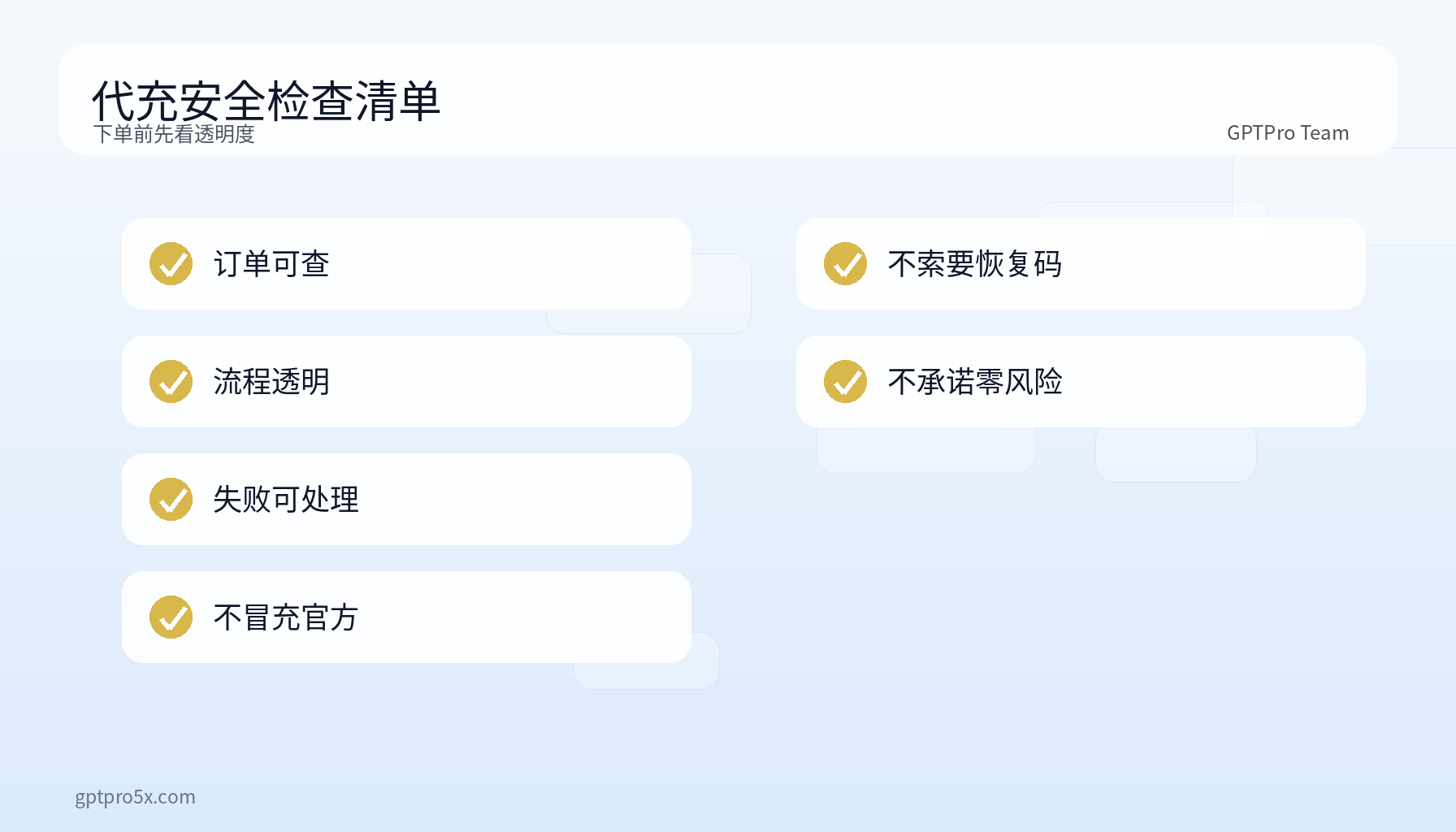 GPTPro 代充安全检查清单