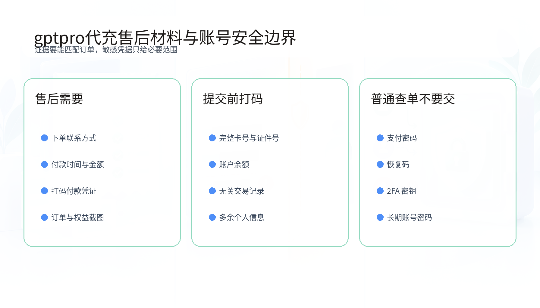 gptpro代充订单异常售后材料与账号安全边界图