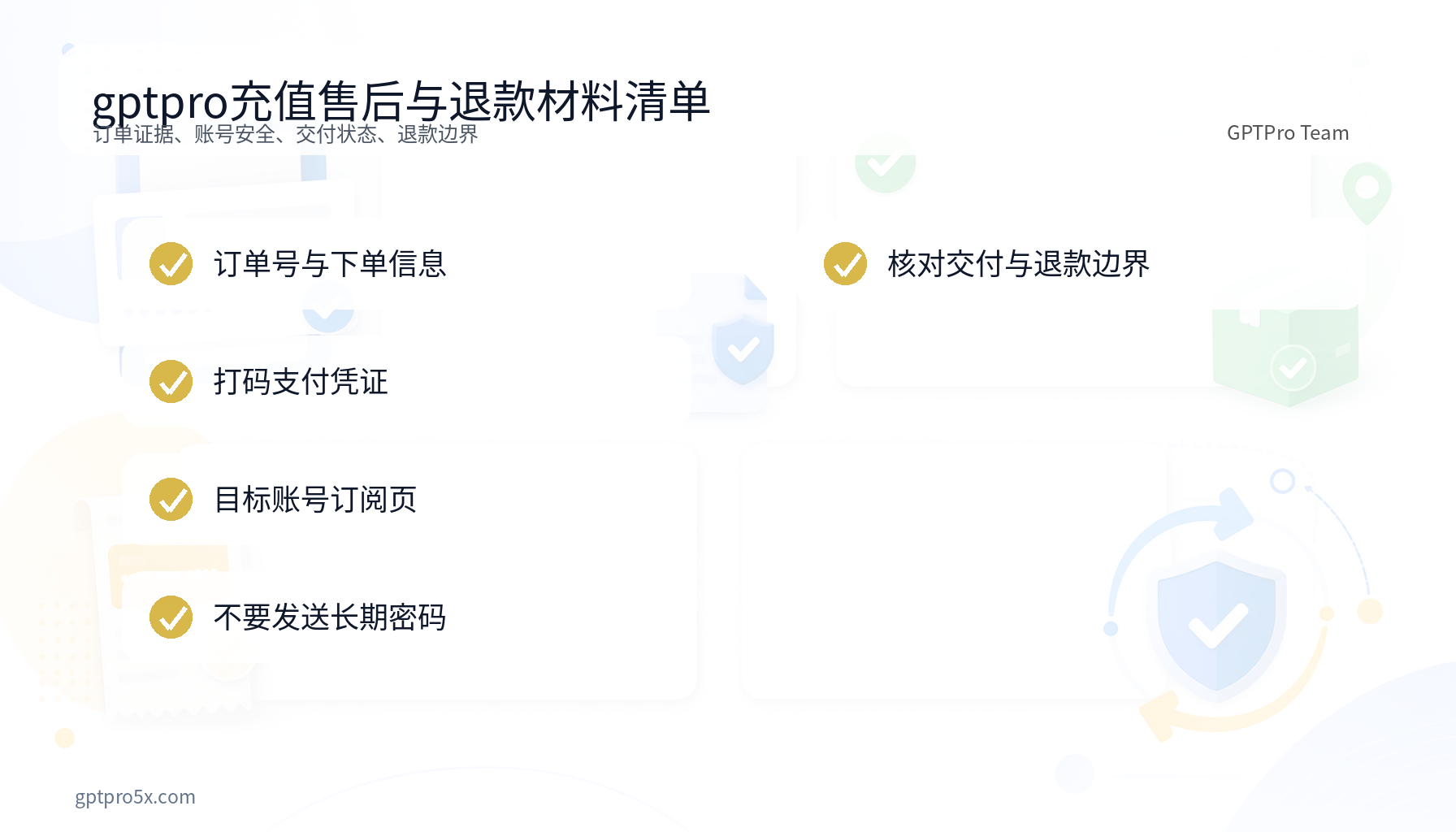 gptpro充值售后材料账号安全与退款边界清单